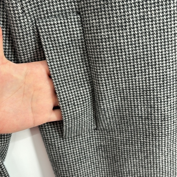 Zara Man Houndstooth Button Front Pea Coat Men’s Size Large - Picture 6 of 13